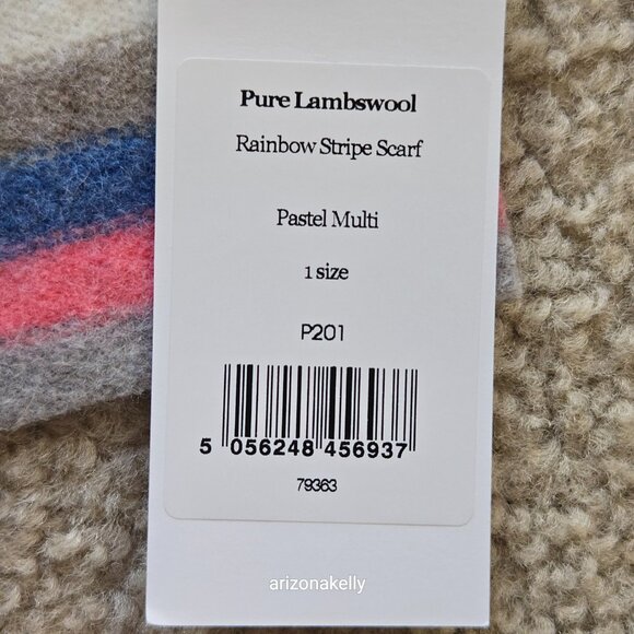 NWT WoolOvers Lambswool Pastel Stripe Scarf - Picture 6 of 8